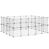 vidaXL 36-paneelinen lemmikkih&auml;kki ovella musta 175x140x70 cm ter&auml;s