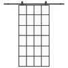 vidaXL liukuovi laitteistosarjalla musta 102x205 cm ESG lasi