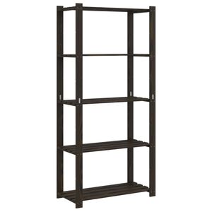 vidaXL 5-kerroksinen varastohylly musta 80x38x170 cm t&auml;ysi m&auml;nty