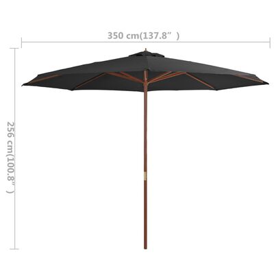vidaXL Aurinkovarjo puurunko 350 cm antrasiitti