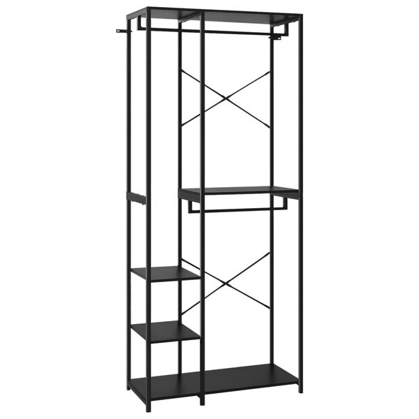 vidaXL Vaatekaappi musta 90x40x213 cm metalli ja lastulevy