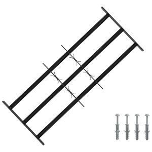 vidaXL Ikkunaverkko 116 x 45 cm Jauhemaalattu Ter&auml;s Musta