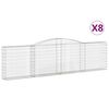 vidaXL Kaarevat kivikorit 8 kpl 400x30x100/120 cm galvanoitu rauta