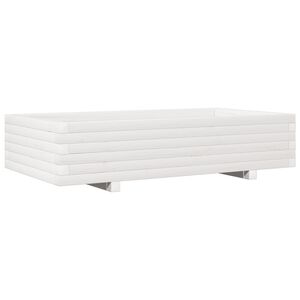 vidaXL Kukkalaatikko valkoinen 110x60x26,5 cm t&auml;ysi m&auml;nty