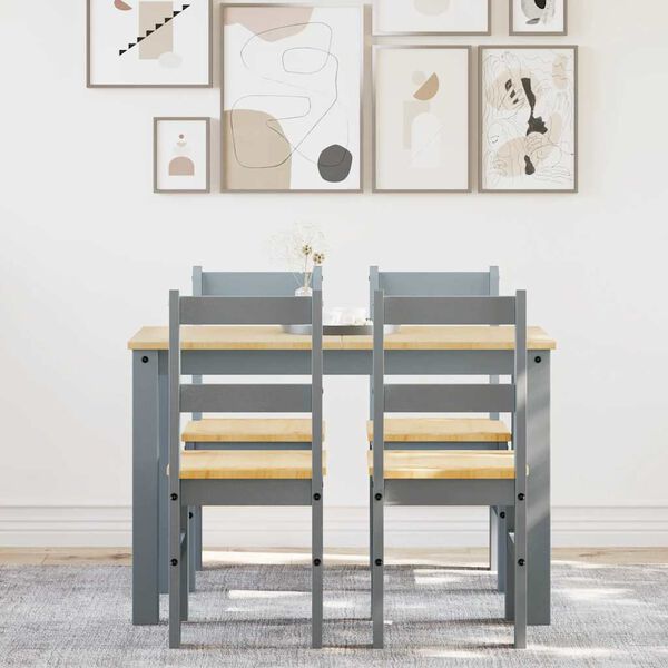 vidaXL 5-osainen Ruokailuryhm&auml; Panama harmaa t&auml;ysi m&auml;nty