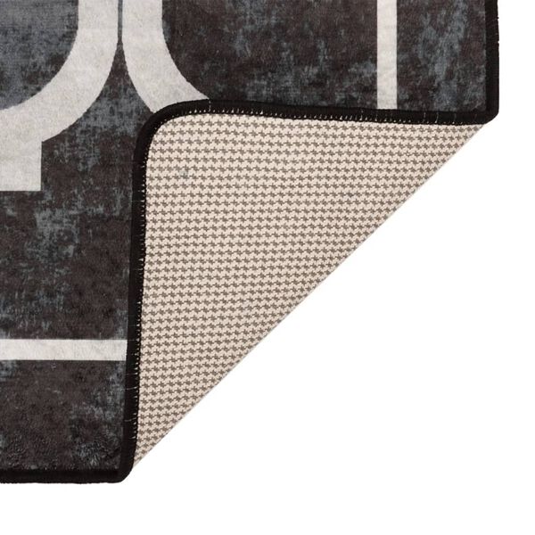 vidaXL Matto pest&auml;v&auml; mustavalkoinen 190x300 cm