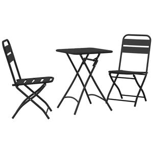 vidaXL Bistrosetti 3 pcs Antrasiitti Ter&auml;s