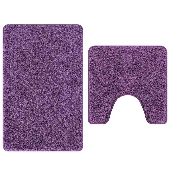 vidaXL Liukumaton kylpyhuoneen matto-setti 2 pcs Violetti PP