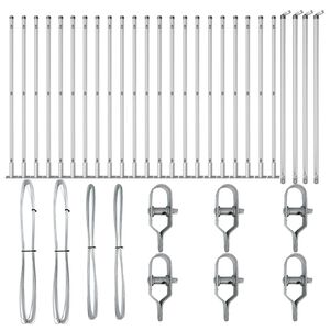 vidaXL Aitalatu Muut 26 pcs Harmaa 3,2 x 3,2 x 90 cm Teräs