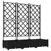 vidaXL Puutarha ruukku 3 pcs Musta 120 x 40 x 125,5 cm Muovi