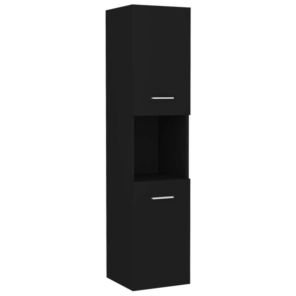 vidaXL Kylpyhuoneen kalustesarja musta lastulevy