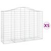 vidaXL Kaarevat kivikorit 5 kpl 200x50x140/160 cm galvanoitu rauta