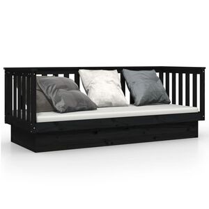 vidaXL Sohvas&auml;nky musta 90x190 cm t&auml;ysi m&auml;nty