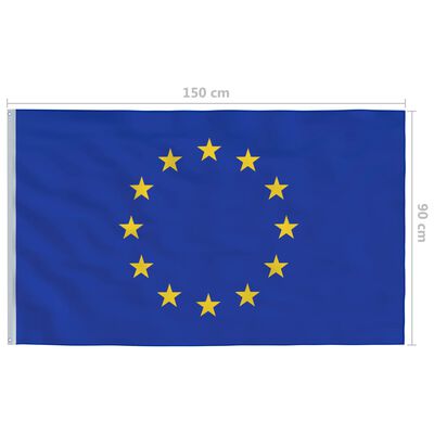 vidaXL Euroopan lippu ja tanko alumiini 6,2 m