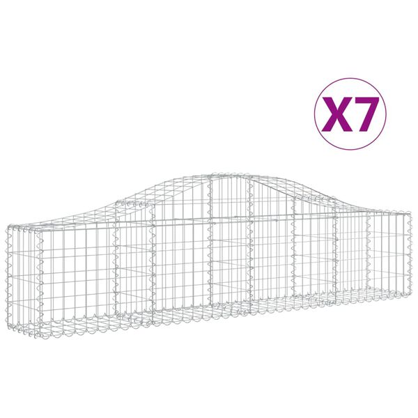 vidaXL Kaarevat kivikorit 7 kpl 200x30x40/60 cm galvanoitu rauta