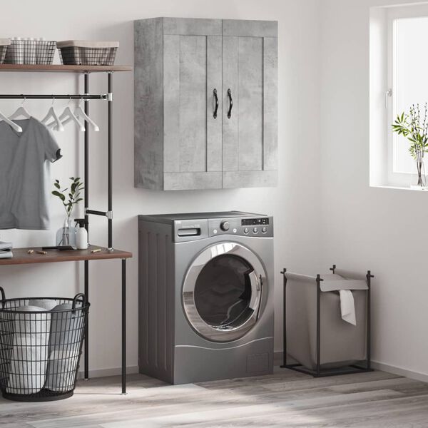 vidaXL Sein&auml;kiinnitett&auml;v&auml; kaappi harmaa 69,5x34x90 cm tekninen puu