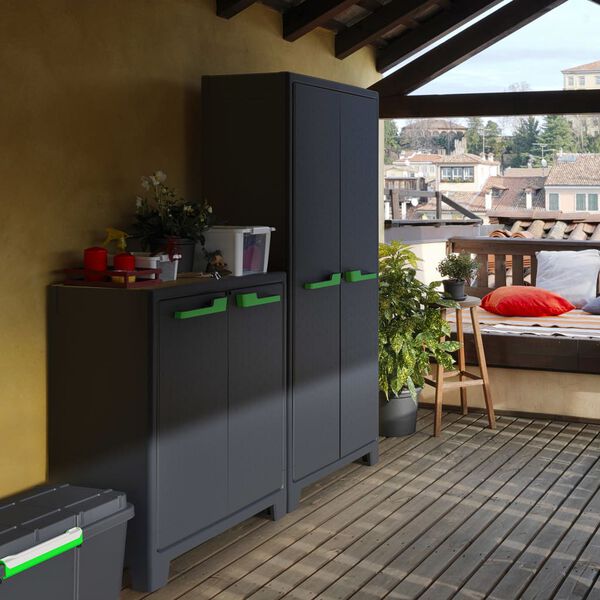 Keter Varastokaappi hyllyillä Moby grafiitin harmaa 182 cm