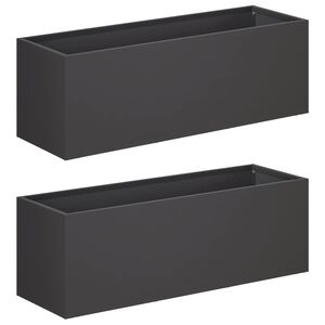vidaXL Puutarha ruukku 2 kpl Musta 60 x 20 x 20 cm