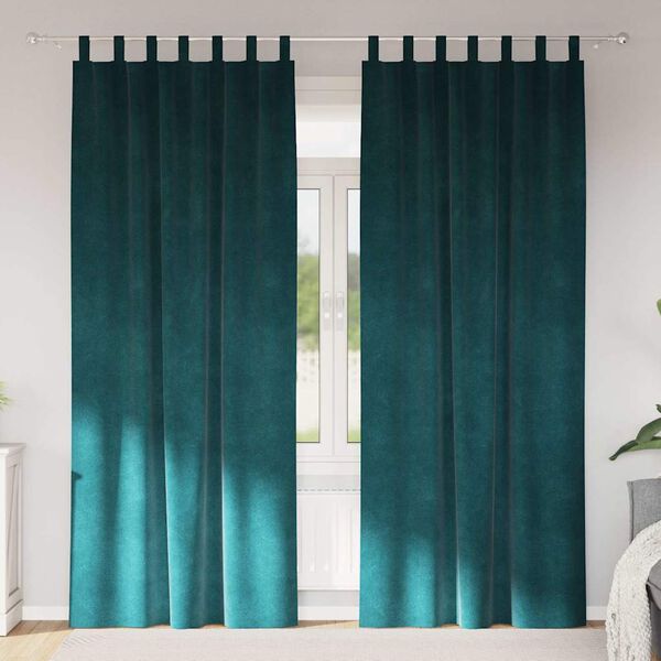 vidaXL Pimennysverhot 2 pcs Tummanvihre&auml; 140 x 225 cm Sametti