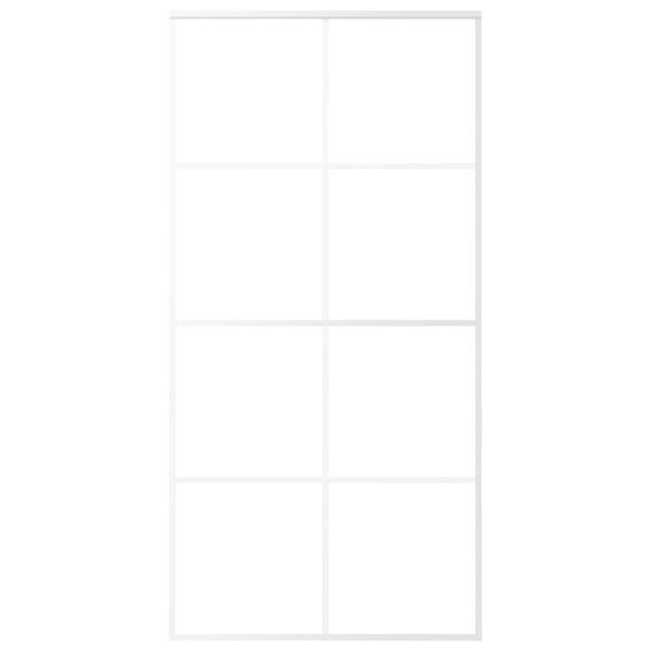 vidaXL Liukuovi ESG-huurrelasi ja alumiini 102,5x205 cm valkoinen