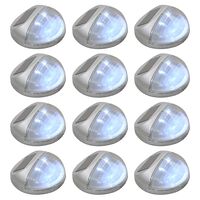 vidaXL Aurinkoenergia ulkoseinävalaisimet LED 12 kpl pyöreä hopea