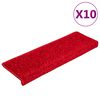 vidaXL Portaiden matot 10 kpl 65x21x4 cm punainen suorakaiteen muotoinen reuna