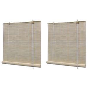 vidaXL Luonnolliset bambu rullaverhot 2 kpl 120x160 cm