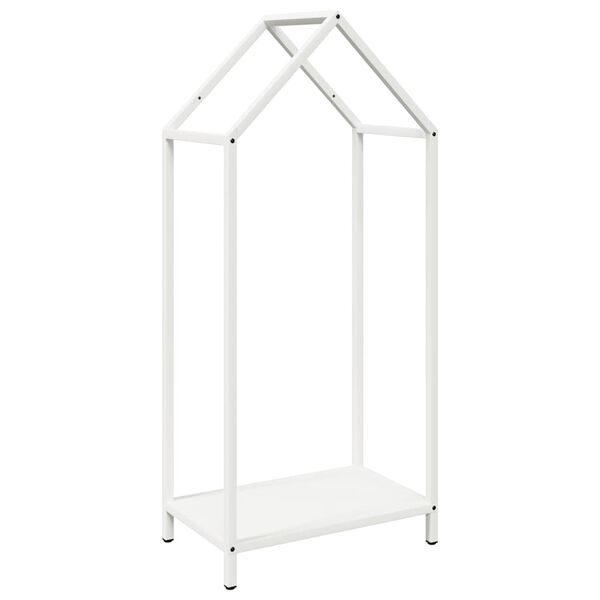 vidaXL Polttopuuteline valkoinen 40x25x90 cm kylm&auml;valssattua ter&auml;st&auml;