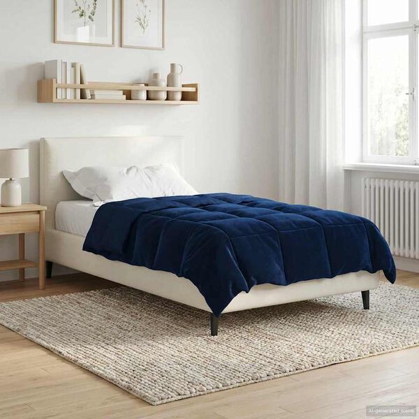 vidaXL Koko Vuoden Peitto Tumma Sininen 155 x 220 cm Mikrokuitu