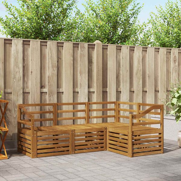 vidaXL Sohvasarjat 4 pcs Luonnollinen Tihe&auml; akasiapuu