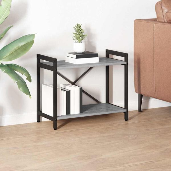 vidaXL Kirjahylly Harmaa sonoma 60 x 30 x 50 cm Tekninen puu