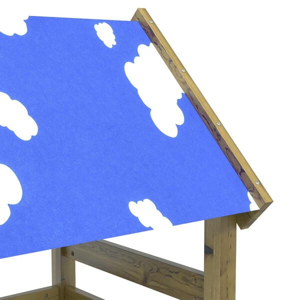 vidaXL Leikkitorni Ruskea Kyll&auml;stetty massiivinen puu