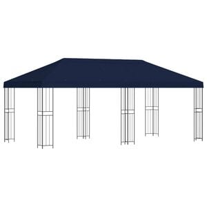 vidaXL Paviljonki sivuseinill&auml; 6 x 3 m Sininen Polyesteri ja ter&auml;s 190