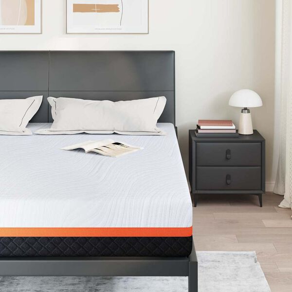 vidaXL Patja Valkoinen ja Harmaa 6FT Super King Size Muistivaahto