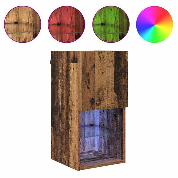 vidaXL Sein&auml;lle kiinnitett&auml;v&auml; TV-kaapisto Vanha puu 30,5 x 30 x 60 cm