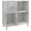 vidaXL LP-levyjen s&auml;ilytyskaappi betoninharmaa 84,5x38x89 cm puu
