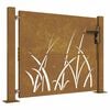 vidaXL Puutarhaportti 100x100 cm Corten-ter&auml;s Ruohokuvio