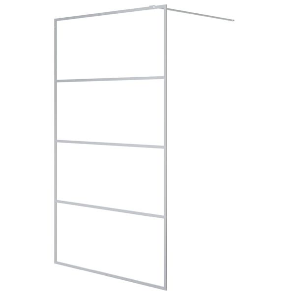 vidaXL Walk-in suihkusein&auml;ke hopea 115x195 cm kirkas ESG-lasi