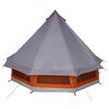 vidaXL Perhe Tipi Teltta katolla Harmaa ja oranssi 404 x 370 x 270 cm