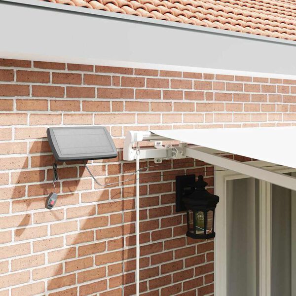 vidaXL Vetoutuva markiisi Valkoinen 500 × 350 cm Kangas ja teräs