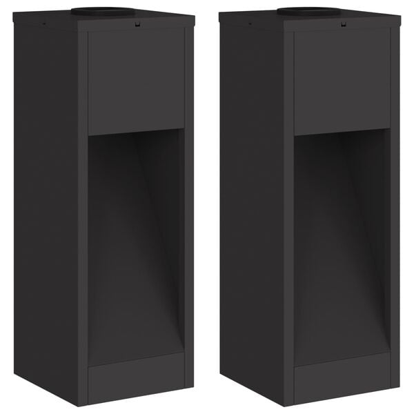 vidaXL Aurinkoinen LED-polkuvalo 2 pcs Musta Kylmävalssattu teräs