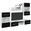 vidaXL TV-kalustekokonaisuus LED-valoilla 5 osaa musta
