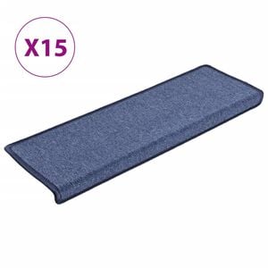 vidaXL Portaiden matot 15 kpl 65x21x4 cm sininen suorakaiteen muotoinen reuna
