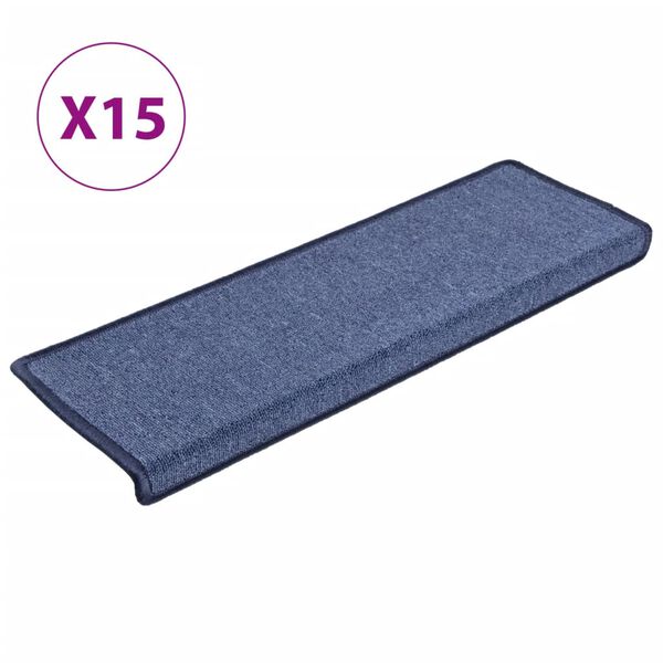 vidaXL Portaiden matot 15 kpl 65x21x4 cm sininen suorakaiteen muotoinen reuna