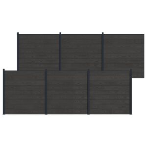 vidaXL Aidat Setti 6 pcs 1045 x 186 cm WPC ja alumiini Musta