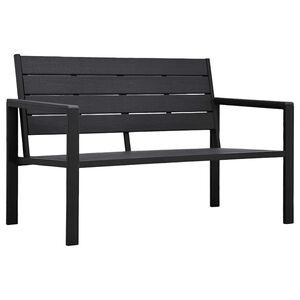 vidaXL Puutarhapenkki 120 cm HDPE musta puun n&auml;k&ouml;inen