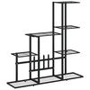 vidaXL Kukkateline 94,5x25x88 cm musta metalli