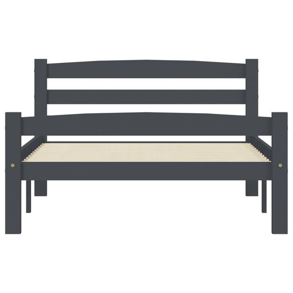 vidaXL Sängynrunko 2 vetolaatikolla tummanharmaa täysi mänty 100x200cm