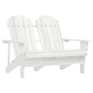 vidaXL 2-istuttava Adirondack-puutarhatuoli t&auml;ysi kuusi valkoinen