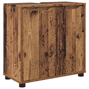 vidaXL Kylpyhuoneen pesuallaskaappi hyllyll&auml; Vanha Puu 60 x 30 x 60 cm
